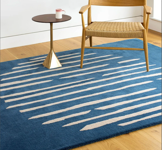 Island Blue Handmade Tufted Wool Carpet - Floorshot