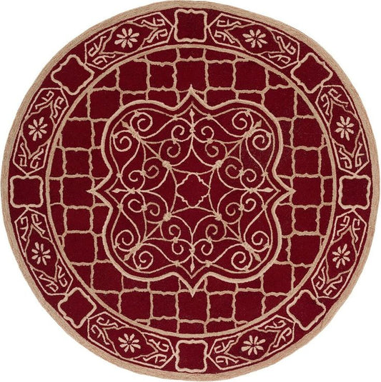 Rain Gale Handmade Tufted Round Wool Carpet - Headshot