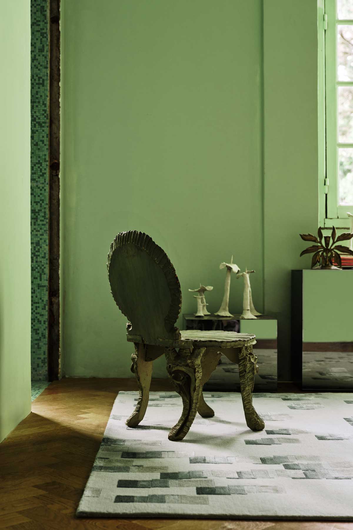 Rubic Pistachio Handmade Tufted Wool Carpet