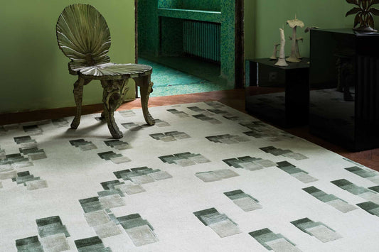 Rubic Pistachio Handmade Tufted Wool Carpet