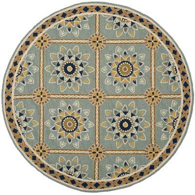 Moonbeam Crest Handmade Tufted Round Wool Carpet - Headshot