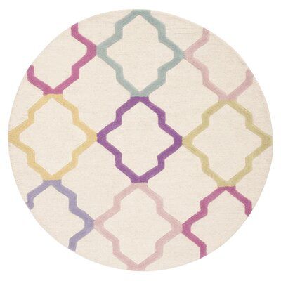 Zone Sweep Handmade Tufted Round Wool Carpet - Headshot