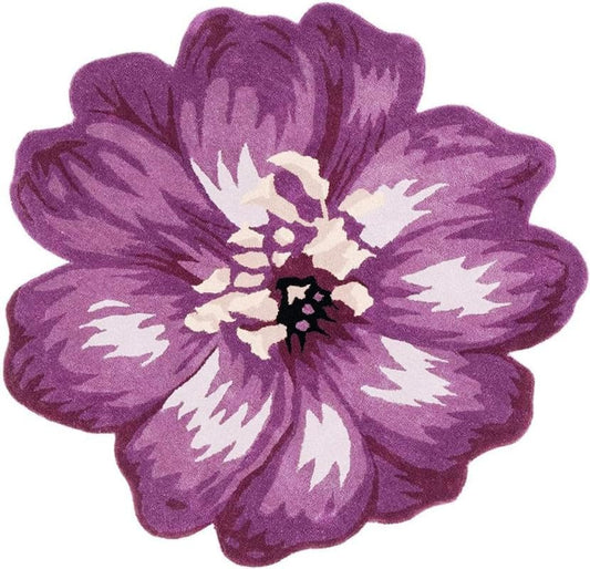 Lilac Novalty Handmade Tufted Irregular Shaped Wool Carpet