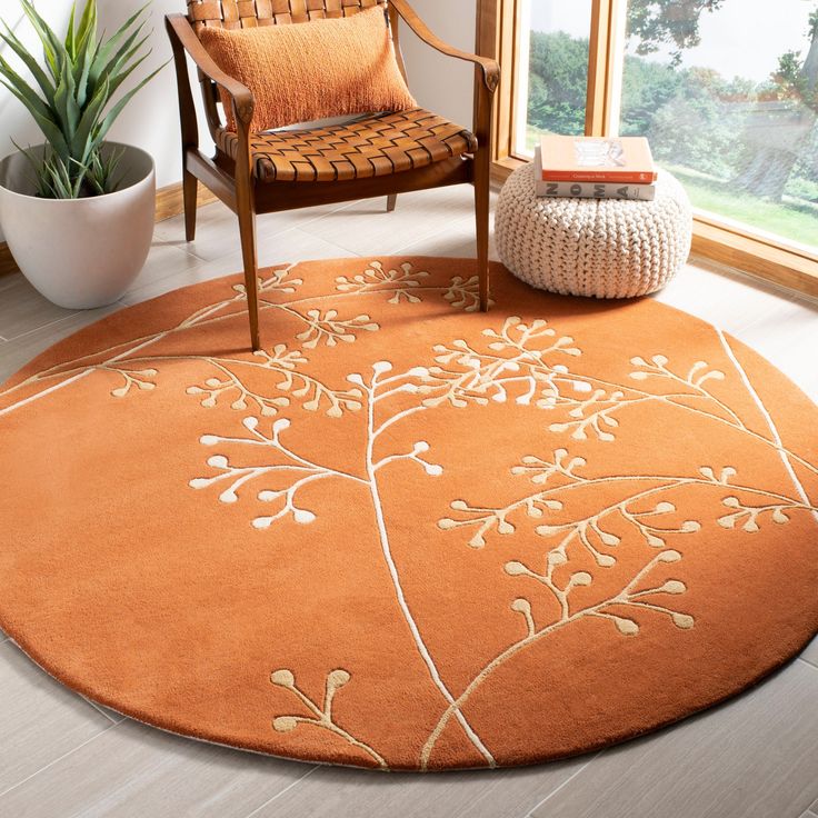 Oak Grotto Handmade Tufted Round Wool Carpet - Floorshot