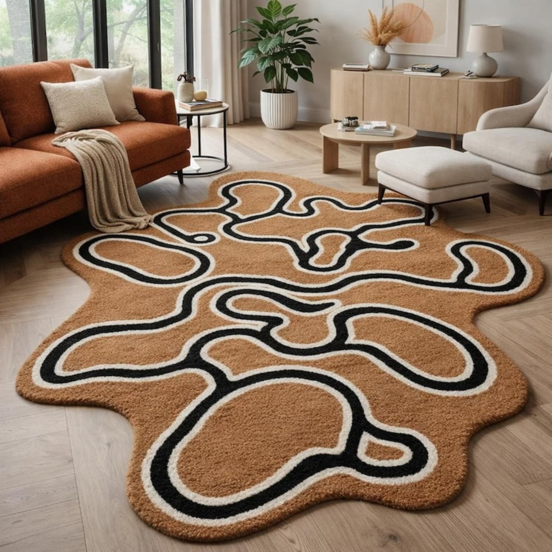 Oopsie Blob Handmade Tufted Irregular Shaped Wool Carpet