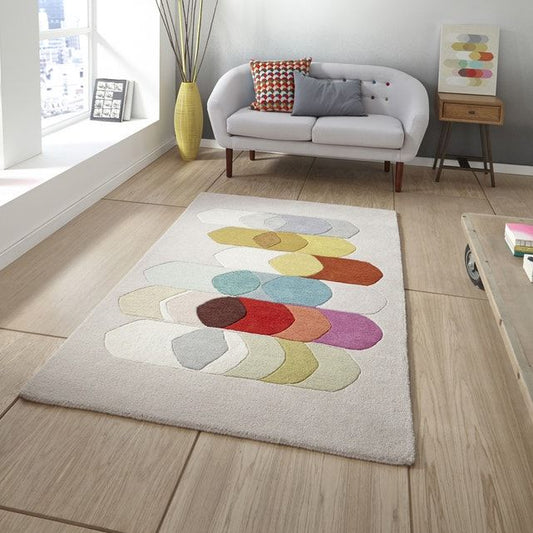 Ivory Loop Handmade Tufted Wool Carpet - Floorshot