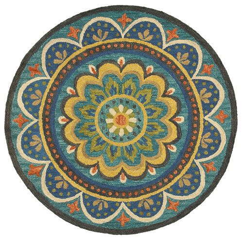 Sunrise Aesthetic Handmade Tufted Round Wool Carpet - Headshot