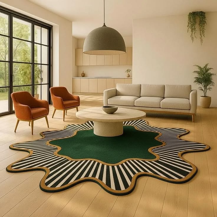 Haze Berber Handmade Tufted Irregular Shaped Wool Carpet