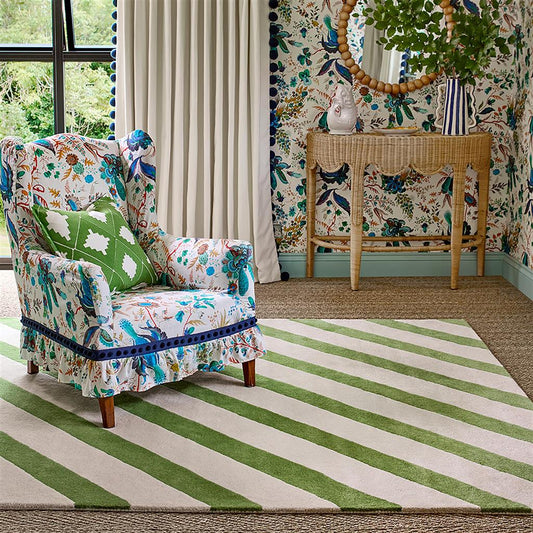 Stripes Diagonal Handmade Tufted Wool Carpet - Floorshot