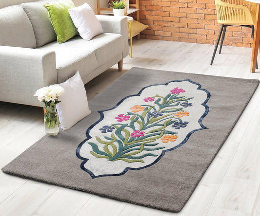 Shell Feather Handmade Tufted Wool Carpet - Floorshot