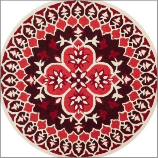 Fog Cloud Handmade Tufted Round Wool Carpet - Headshot