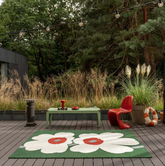 Iconic Flowery Handmade Tufted Wool Carpet - Floorshot