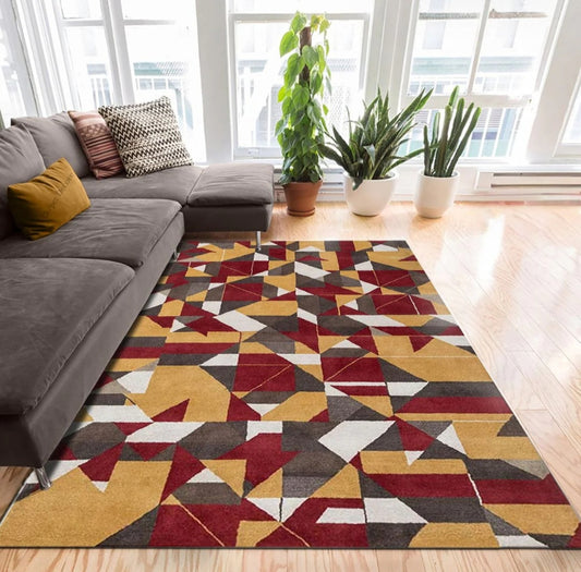 Hexagonal Pattern Handmade Tufted Wool Carpet - Floorshot