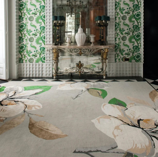 Magnolia Ice Handmade Tufted Wool Carpet - Floorshot