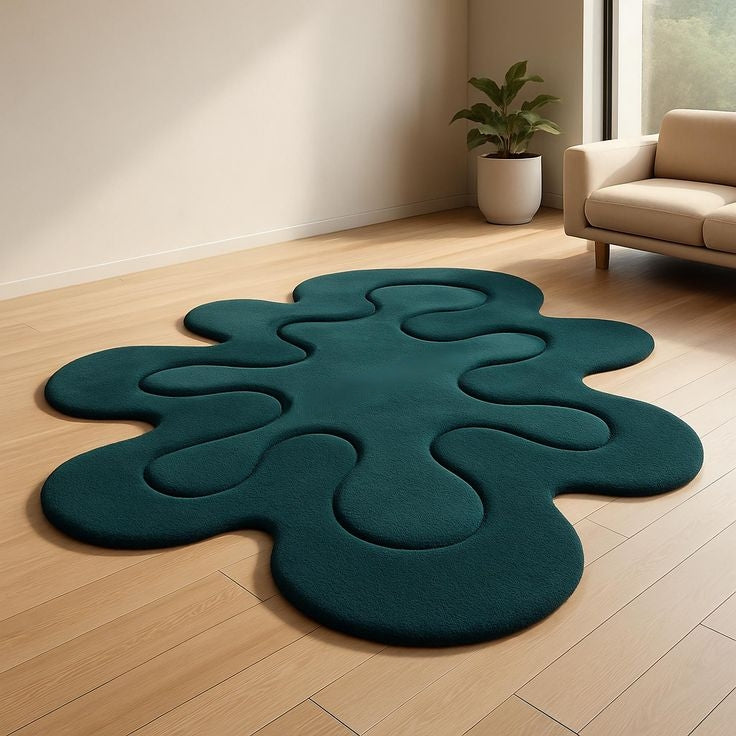 Amoeba Mosaic Handmade Tufted Irregular Shaped Wool Carpet - Floorshot