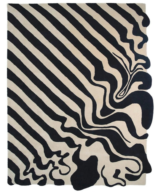 Melting Fluid Handmade Tufted Irregular Shaped Wool Carpet