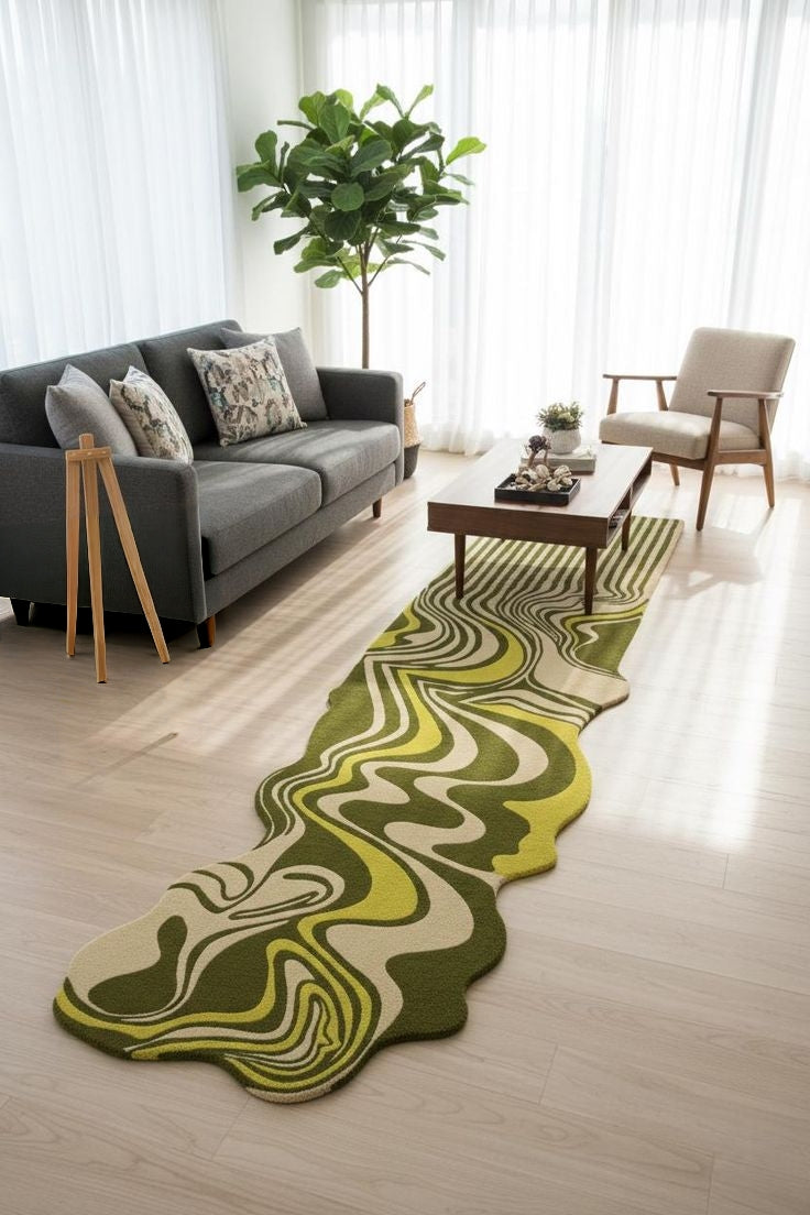 Egyptian Wave Handmade Tufted Runner Wool Carpet