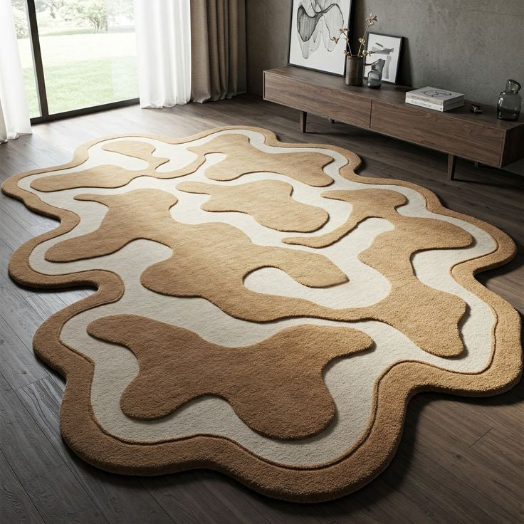 Heritage Shadow Handmade Tufted Irregular Shaped Wool Carpet