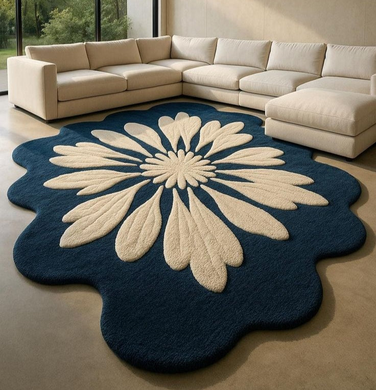 Lilac Novalty Handmade Tufted Irregular Shaped Wool Carpet