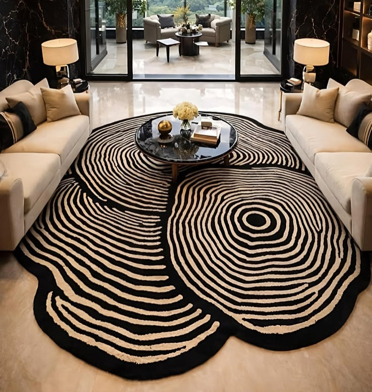 Celestial Drift Handmade Tufted Irregular Shaped Wool Carpet