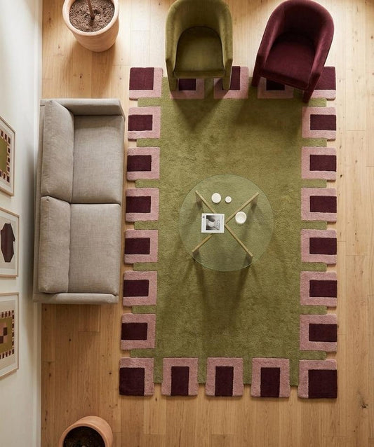 Dynamic Decor Handmade Tufted Irregular Shaped Wool Carpet