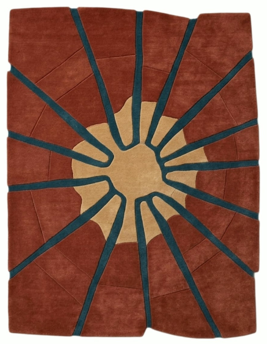 Italian Fusion Handmade Tufted Irregular Shaped Wool Carpet