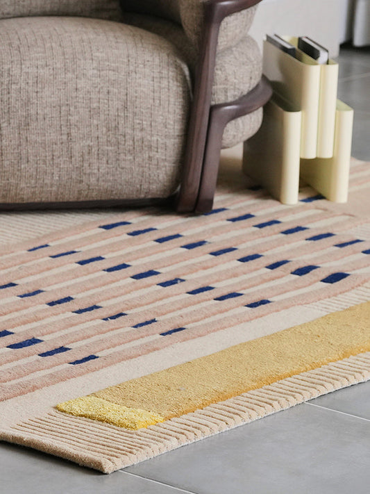 Blunter Muted Handmade Tufted Irregular Shaped Wool Carpet
