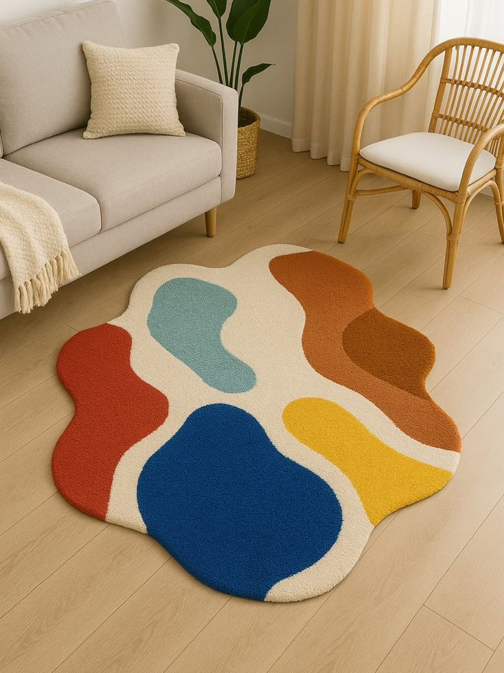 Trosed Boomer Handmade Tufted Irregular Shaped Wool Carpet - Floorshot