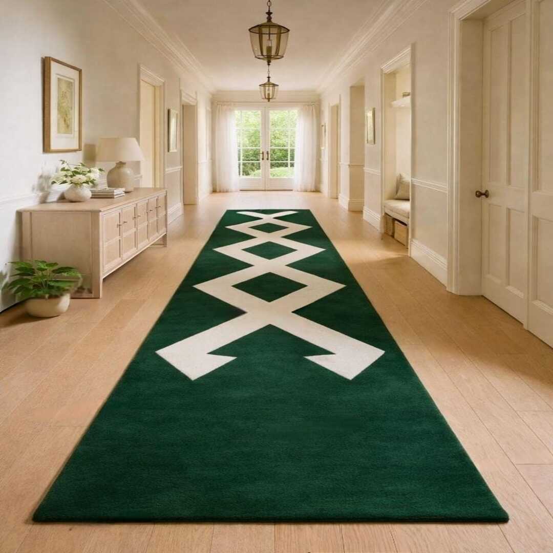 Levander Zigzag Handmade Tufted Runner Wool Carpet