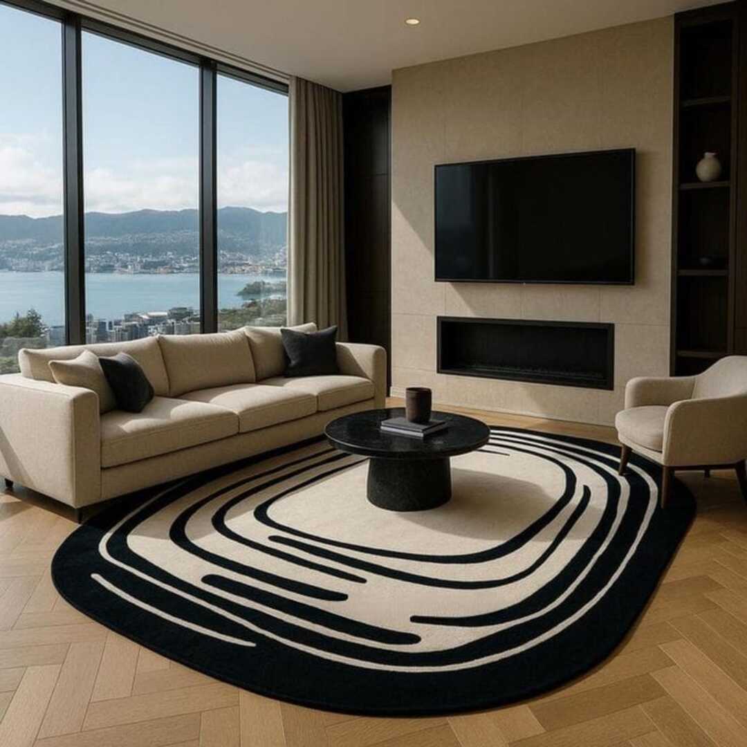 Western Typhoon Handmade Tufted Irregular Shaped Wool Carpet