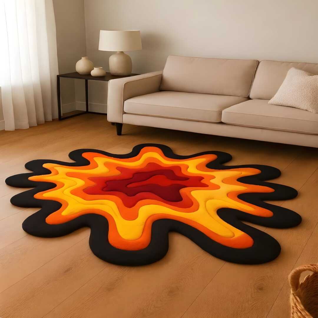 Mario Margo Handmade Tufted Irregular Shaped Wool Carpet