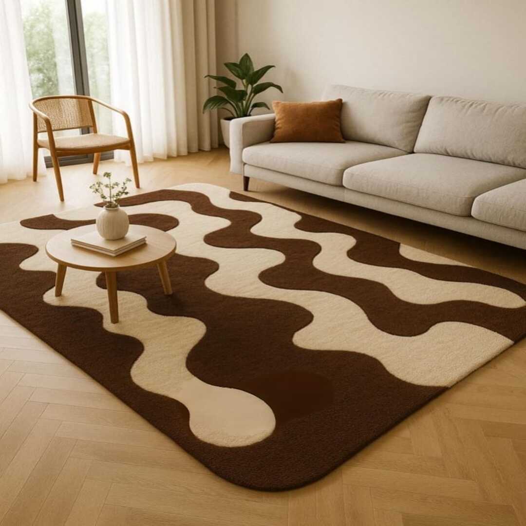 Dynamic Decor Handmade Tufted Irregular Shaped Wool Carpet