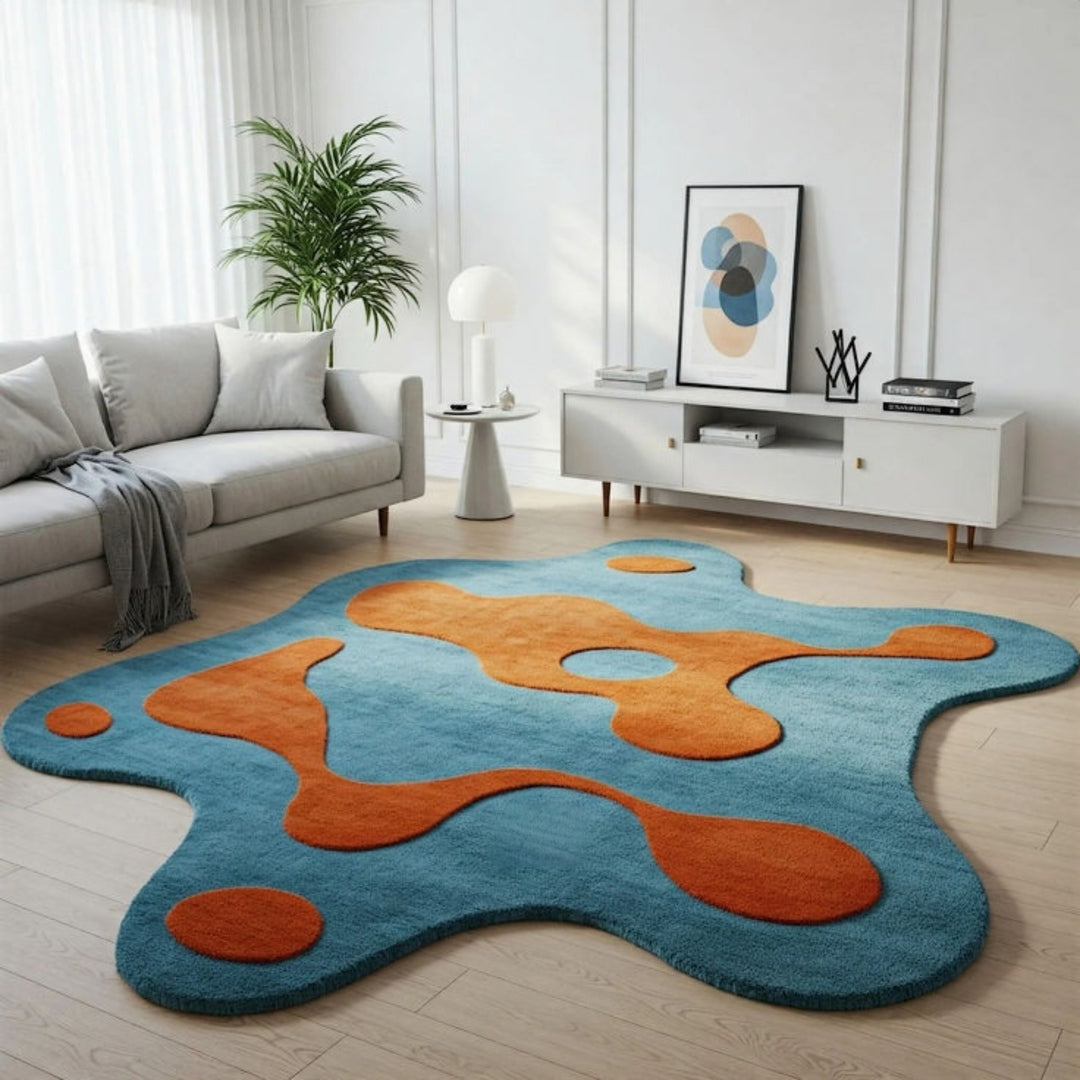 Sculpture Mistry Handmade Tufted Irregular Shaped Wool Carpet