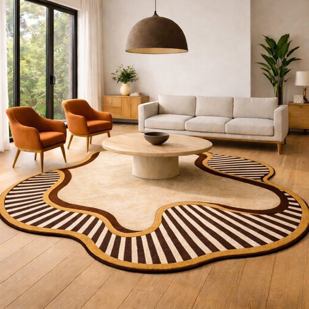 Berber Duster Handmade Tufted Irregular Shaped Wool Carpet