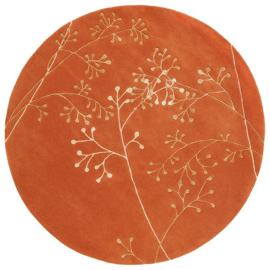 Oak Grotto Handmade Tufted Round Wool Carpet - Headshot