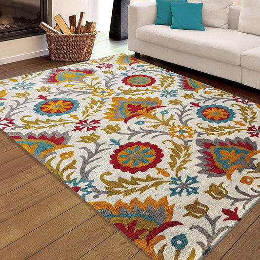 Camille Ethnic Handmade Tufted Wool Carpet - Floorshot