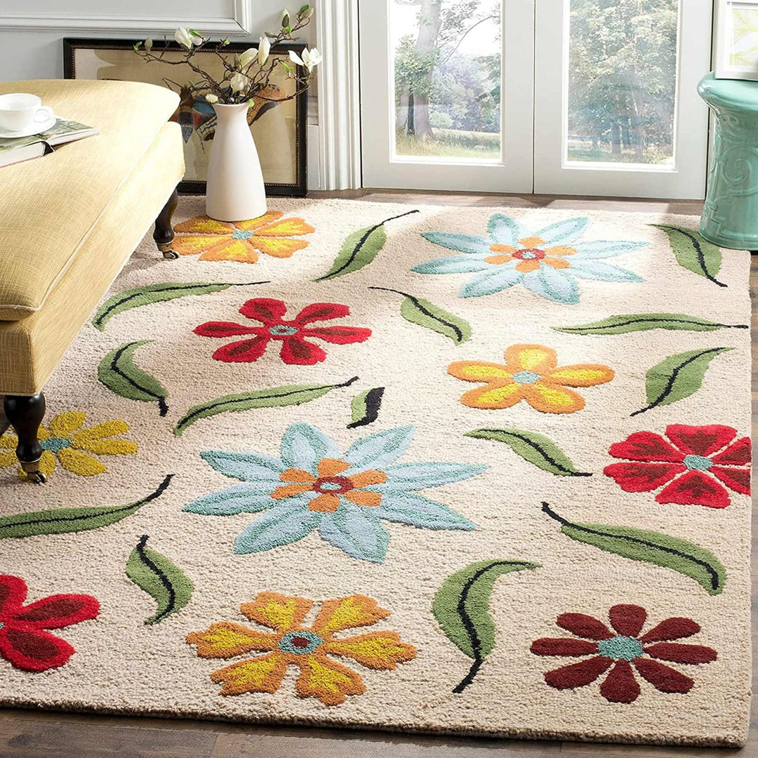 Bluster Floral Handmade Tufted Wool Carpet