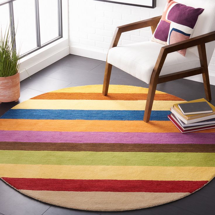 Comet Wave Handmade Tufted Round Wool Carpet - Floorshot