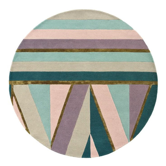 Whirlwind Ash Handmade Tufted Round Wool Carpet - Headshot