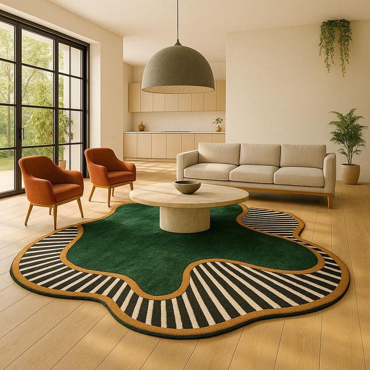 Haze Duster Handmade Tufted Irregular Shaped Wool Carpet - Floorshot