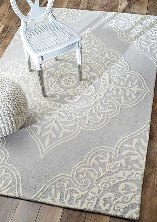 Frost Glanza Handmade Tufted Wool Carpet - Floorshot