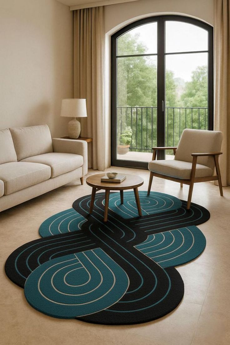 William Douglas Handmade Tufted Irregular Shaped Wool Carpet