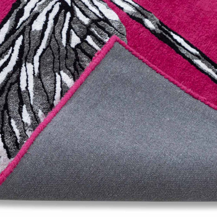 Butterfly Pink Handmade Tufted Wool Carpet - Backside Corner