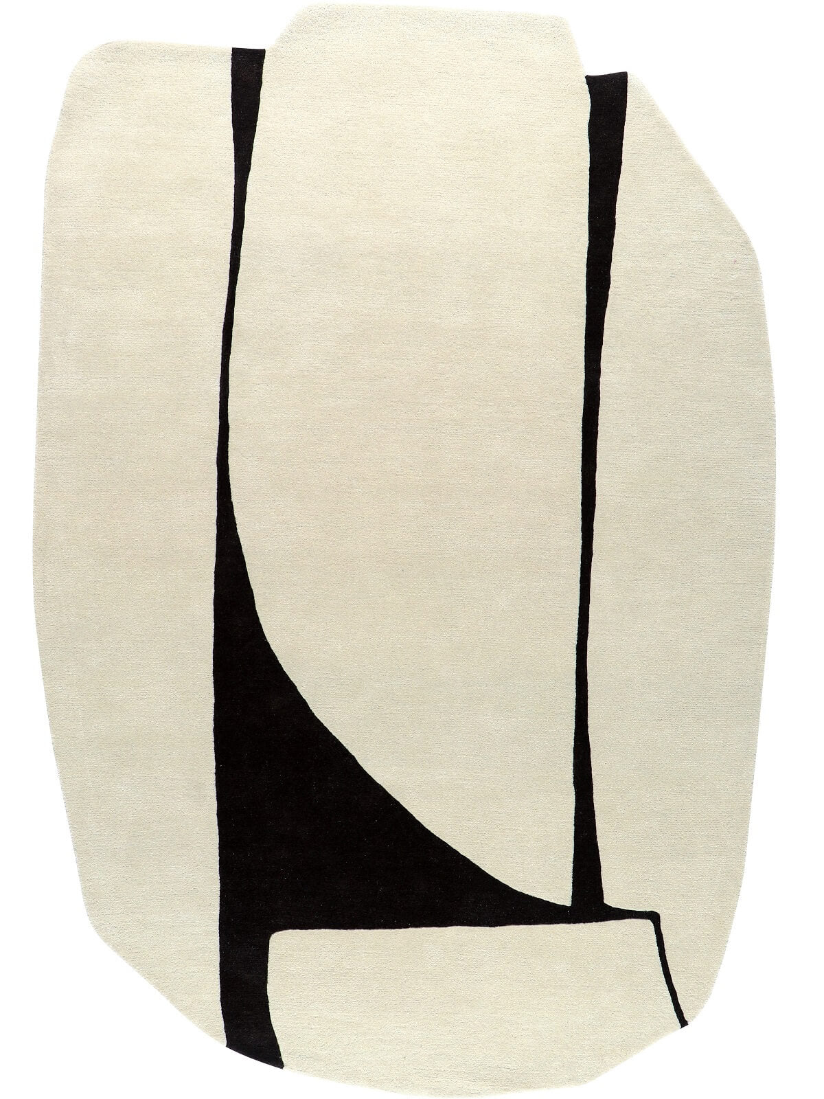 Organic Lines Handmade Tufted Irregular Shaped Wool Carpet