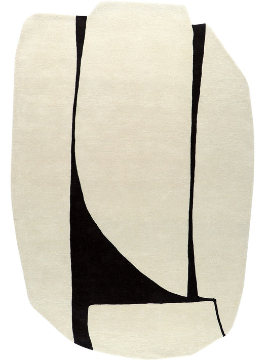 Organic Lines Handmade Tufted Irregular Shaped Wool Carpet