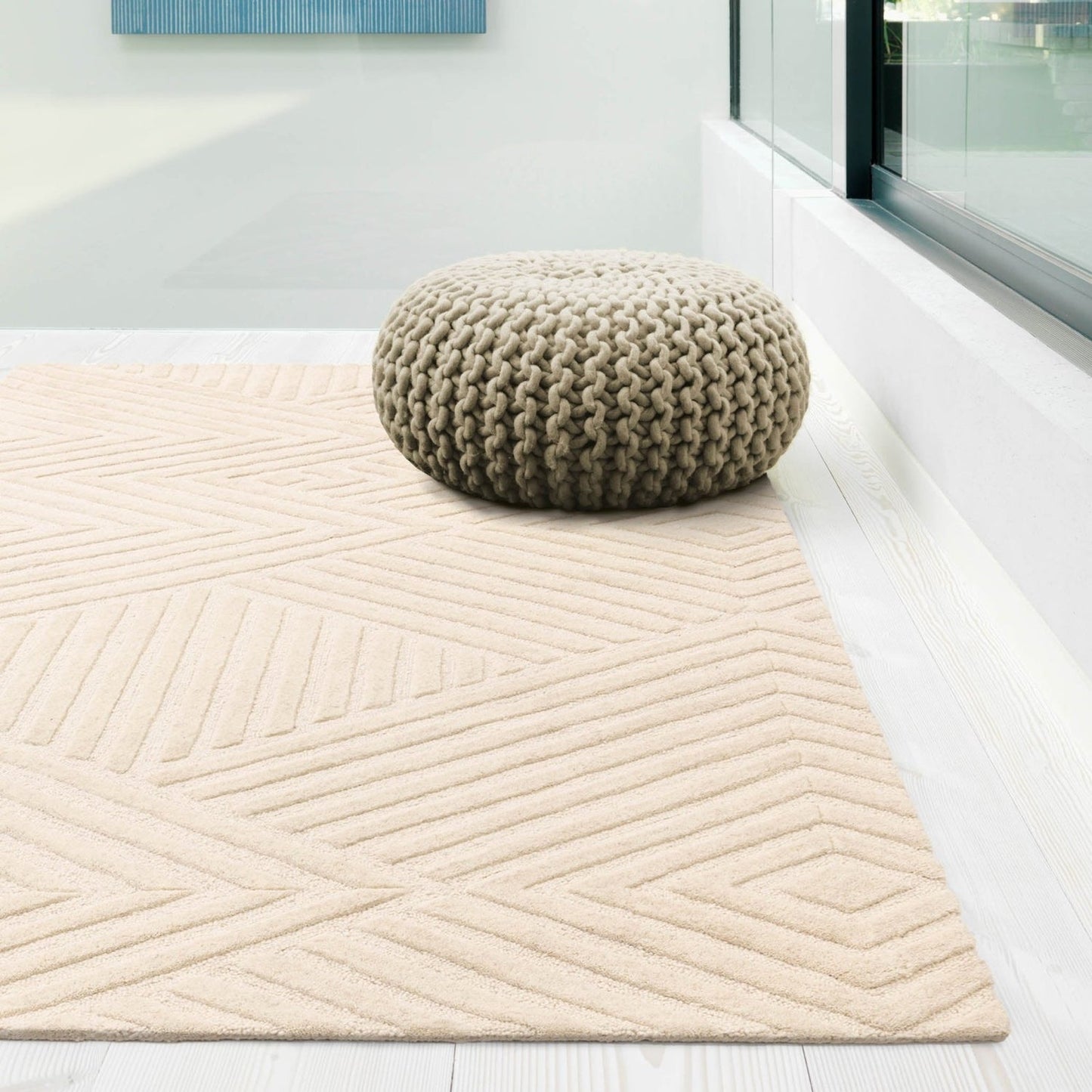 Aqua Rise Handmade Tufted Wool Carpet - Floorshot