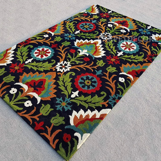 Vibrant Heritage Handmade Tufted Wool Carpet - Floorshot