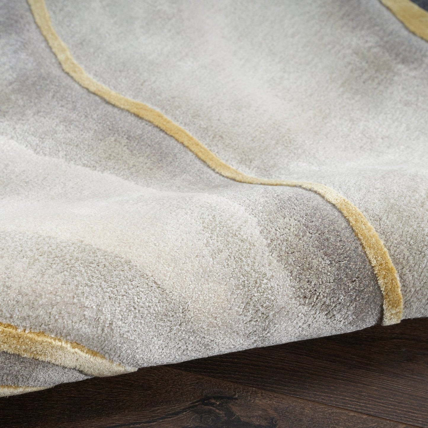 Italian Linen Handmade Tufted Wool Carpet - CloseUp