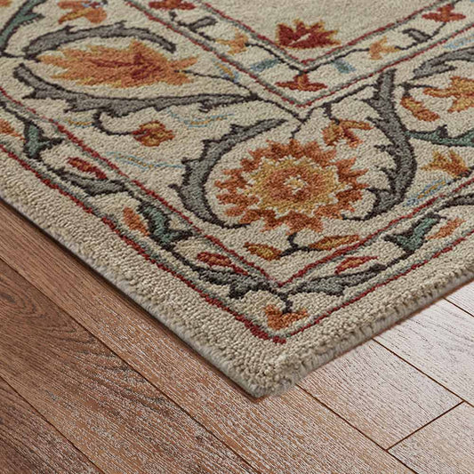 Royal Haven Handmade Tufted Wool Carpet - Corner