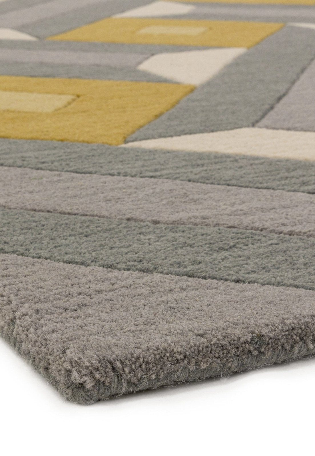 Mosaic Delta Handmade Tufted Wool Carpet - Corner
